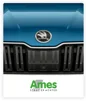 blauwe Skoda grille met Ames Skoda logo